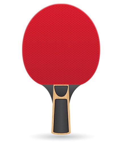 逼真的红色乒乓球拍体育运动免抠矢量图片素材